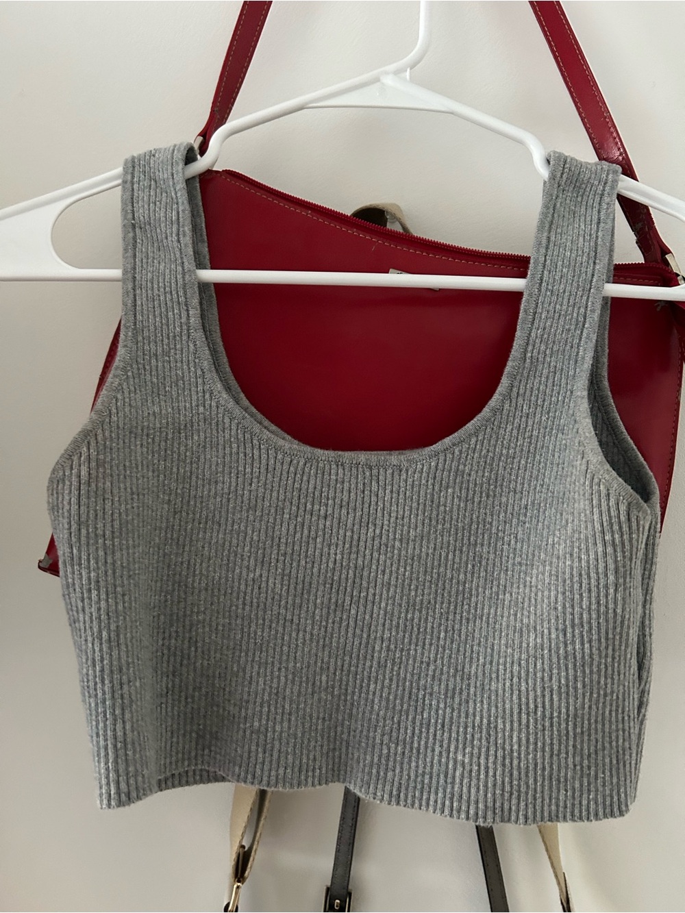 Forever 21 Gray Ribbed Tank Crop Top